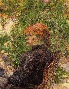 Henri de toulouse-lautrec Red Haired Woman Sitting in Conservatory oil painting reproduction
